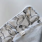 Organic Muslin Cotton Face Cloth with Line Drawing Ladies
