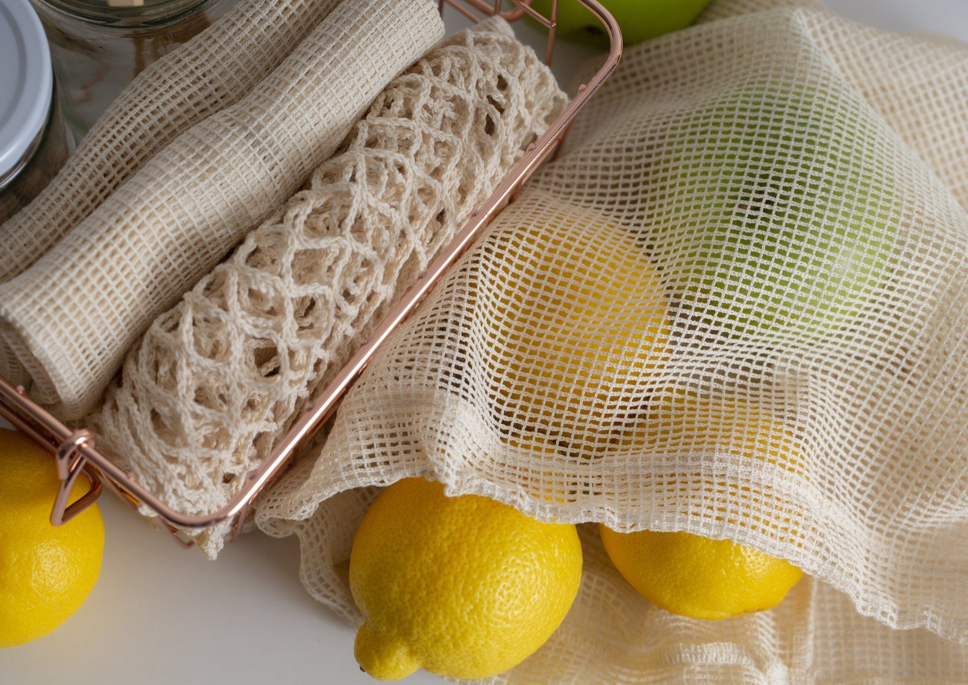 sustainable mesh market bags for grocery shopping
