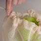 locally made mesh groceries bag with drawstring