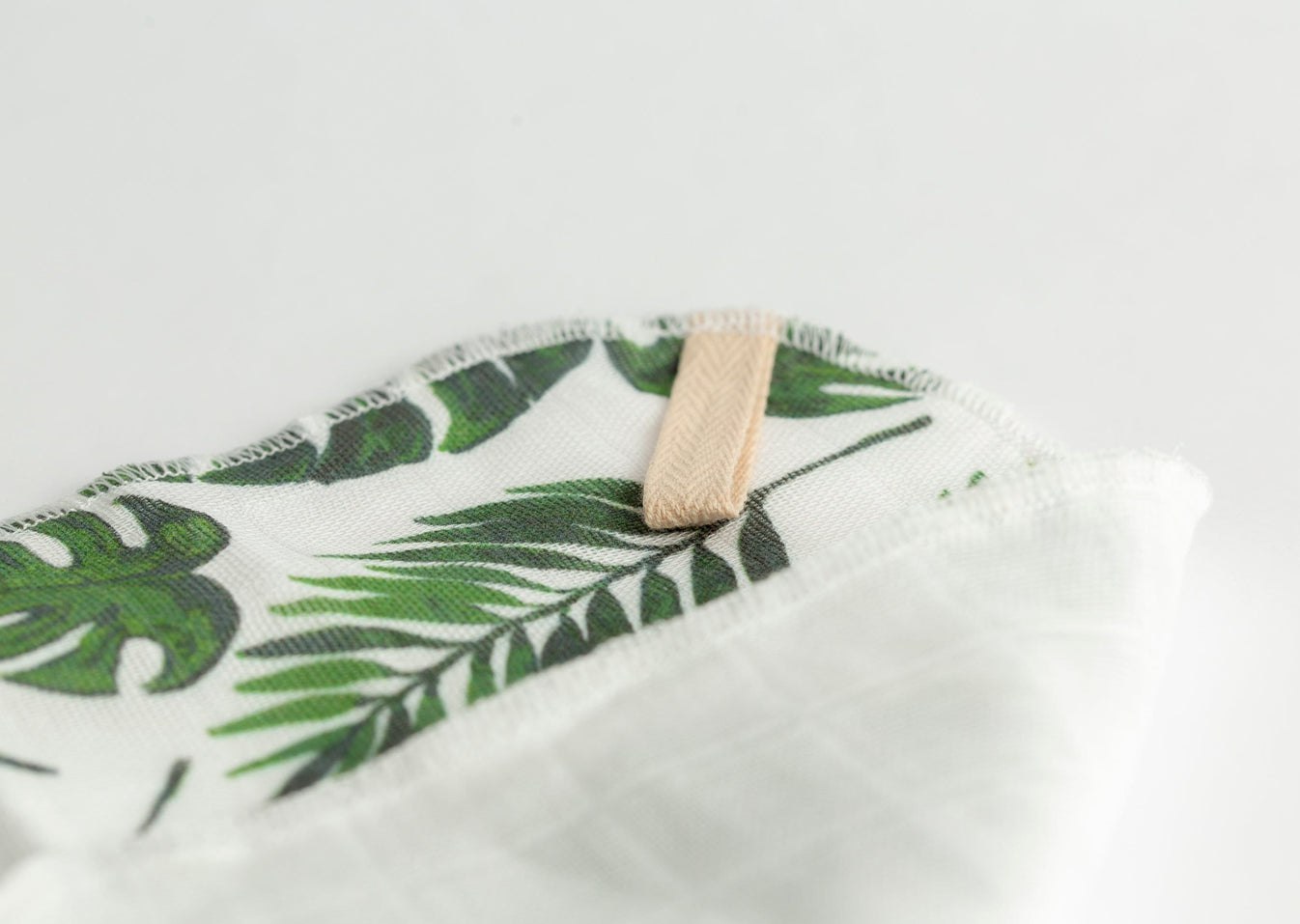 Exfoliating Muslin Face Cloth Leafy Monstera Zero Waste Products