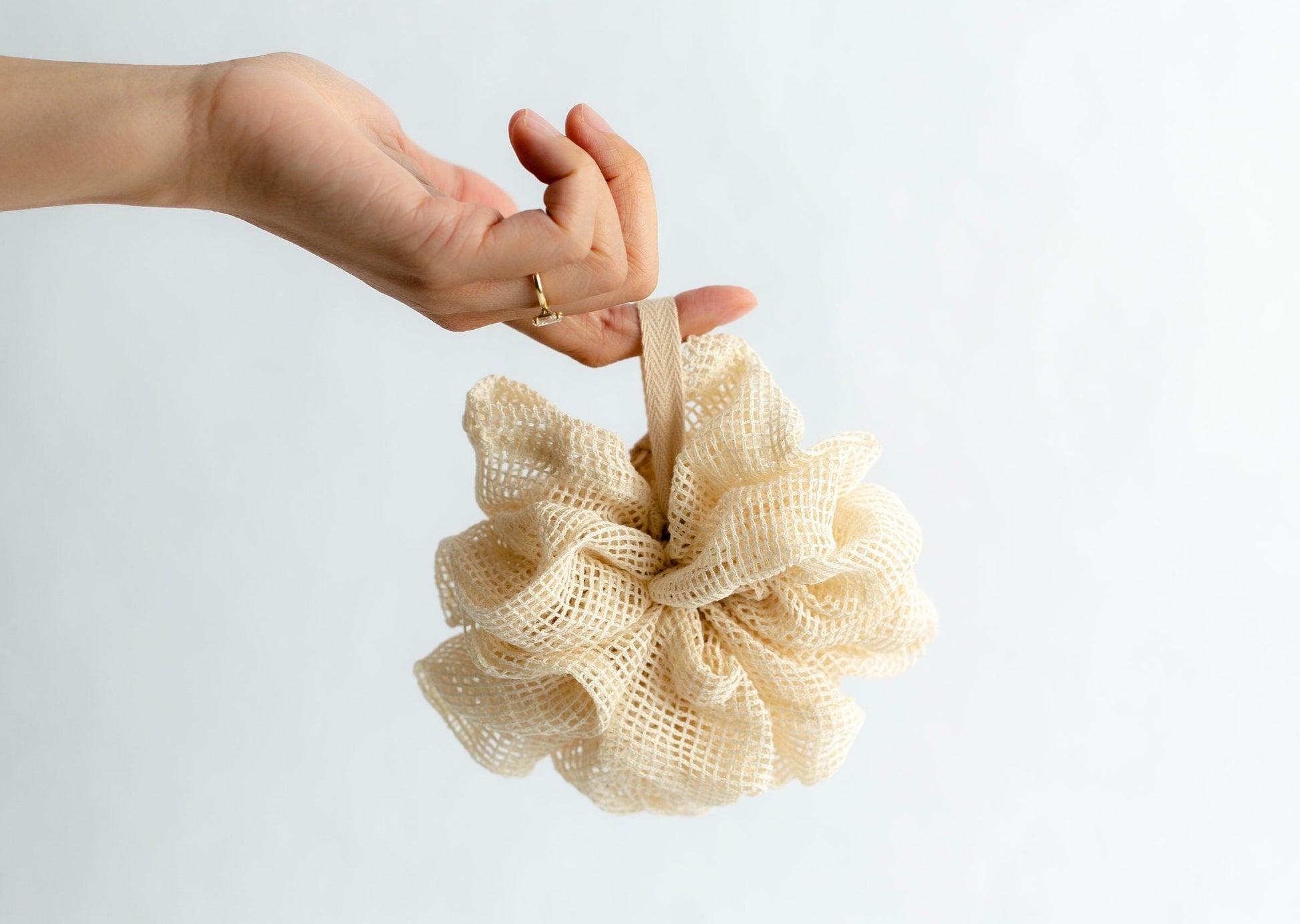 Organic Cotton Shower Pouf | Washable Shower Loofah | Well Beings Supply