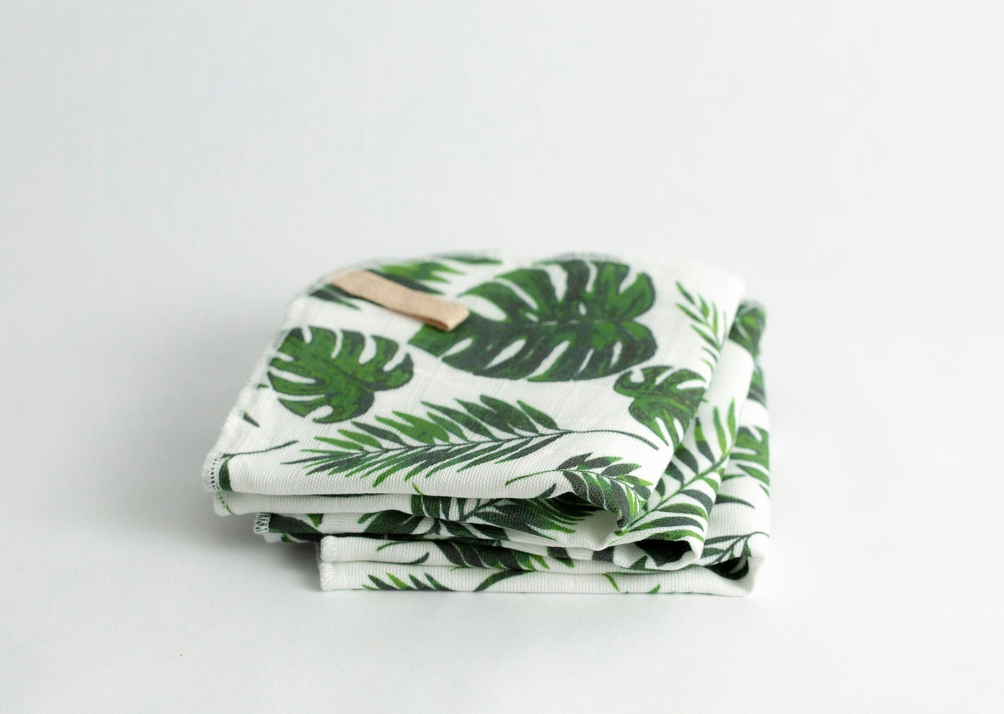 Exfoliating Muslin Face Cloth Leafy Monstera Zero Waste Products